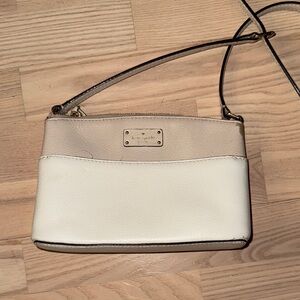 Kate Spade Two-Tone Crossbody Bag in Cream and White
